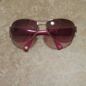 Coach Aviator Sunglasses | Wire Frames | Pink Tinted Lenses | Gold & Fuscia